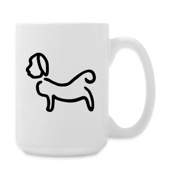 Hund_Silhouette - Grande tasse 440 ml - blanc - Droite