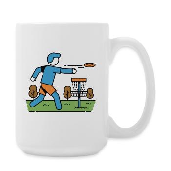 Disc Golf Flying Disc Golfer Disc Golf Korb - Große Tasse 440 ml - Weiß - Rechts