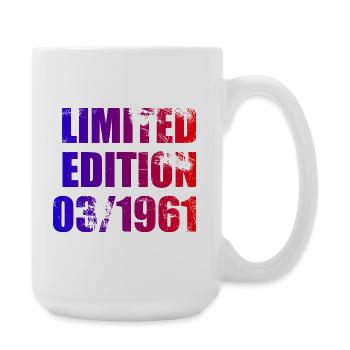 65th Birthday Limited Edition 03/1961 - Large Mug 440 ml - white - Right