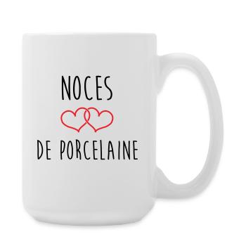 Porzellanhochzeit 20 Jahre Liebe - Große Tasse 440 ml - Weiß - Rechts