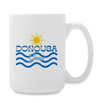 Donousa Griechenland Sonnenwellen - Große Tasse 440 ml - Weiß - Rechts