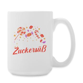 Süschigkeiten Naschkatze Süßes Mädchen - Große Tasse 440 ml - Weiß - Rechts