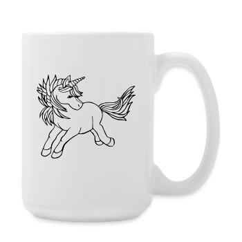 Einhorn Unicorn - Große Tasse 440 ml - Weiß - Rechts