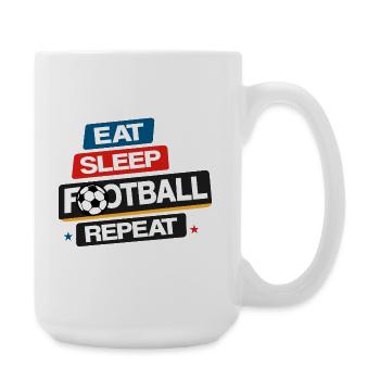 Eat_Sleep_Football_Repeat - Large Mug 440 ml - white - Right