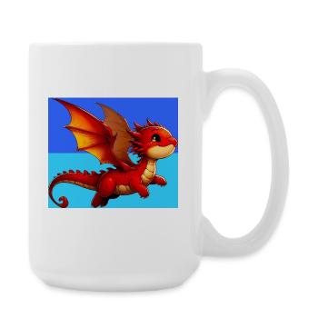 Drache - Große Tasse 440 ml - Weiß - Rechts