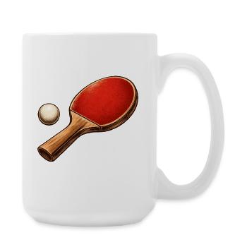 Table Tennis Racket Ball Shirt Ping Pong - Large Mug 440 ml - white - Right