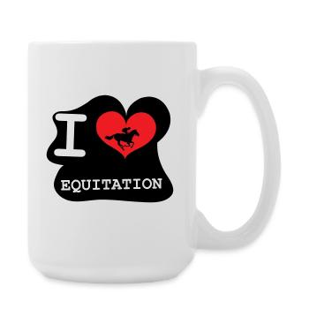 I love horseback riding: the logo of the enthusiasts - Large Mug 440 ml - white - Right