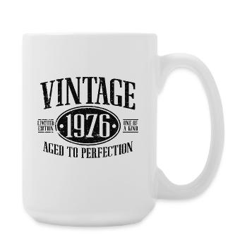 Vintage 1976 Jahrgang Geburtstag Retro Geschenk - Große Tasse 440 ml - Weiß - Rechts