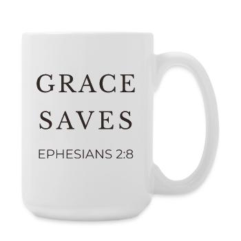 GNADE RETTET | Epheser 2 Vers 8 | Christian - Große Tasse 440 ml - Weiß - Rechts