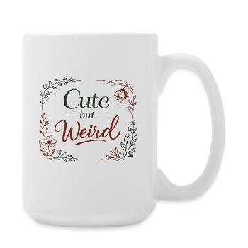 Cute but Weird - Floral Aesthetic Gift - Large Mug 440 ml - white - Right
