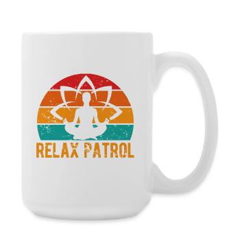 Yoga Relax Patrol Funny Yoga - Large Mug 440 ml - white - Right