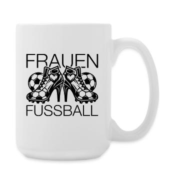 Frauenfussball Fussballschuhe Symbol - Große Tasse 440 ml - Weiß - Rechts