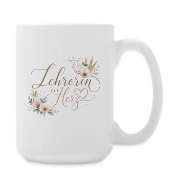Lehrerin mit Herz!  - Große Tasse 440 ml - Weiß - Rechts
