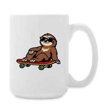 Sunny Sloth on Skateboard - Large Mug 440 ml - white - Right