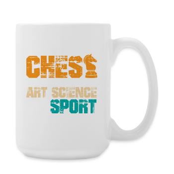Schach Schachspieler Schachbrett - Große Tasse 440 ml - Weiß - Rechts