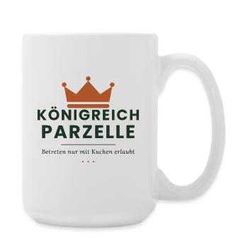 Königreich Parzelle – Kleingarten Spruch - Große Tasse 440 ml - Weiß - Rechts