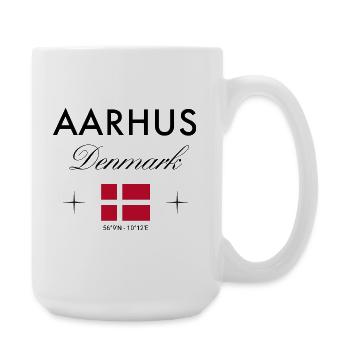Aarhus Denmark Coordinates Travel Souvenir - Large Mug 440 ml - white - Right
