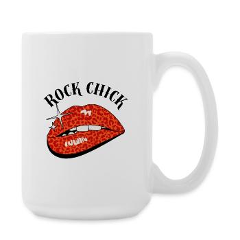 Leopard Lip Pop Art - Large Mug 440 ml - white - Right
