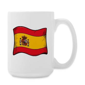 Spanish Flag Cartoon Style - Large Mug 440 ml - white - Right