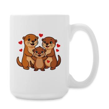 Otter family - Large Mug 440 ml - white - Right