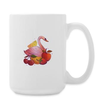 Swan with fruit and citrus - Large Mug 440 ml - white - Right