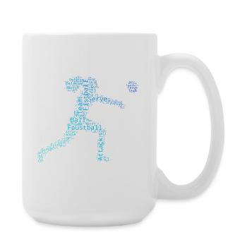 Die Ballsportlerinnen und Fistball passen zusammen - Große Tasse 440 ml - Weiß - Rechts