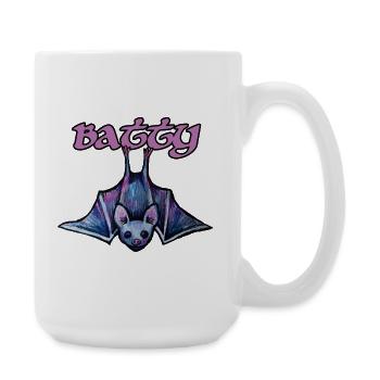 Batty Neon Bat Illustration - Large Mug 440 ml - white - Right