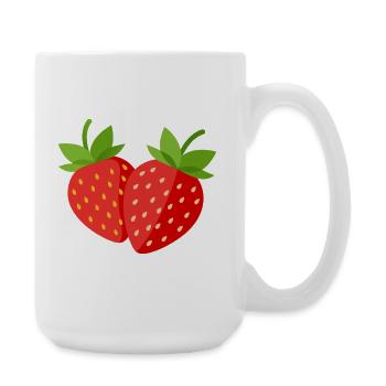 Erdbeere - Große Tasse 440 ml - Weiß - Rechts