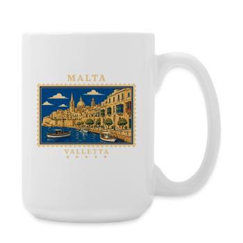 Marque de voyage vintage Malta Valletta - Grande tasse 440 ml - blanc - Droite