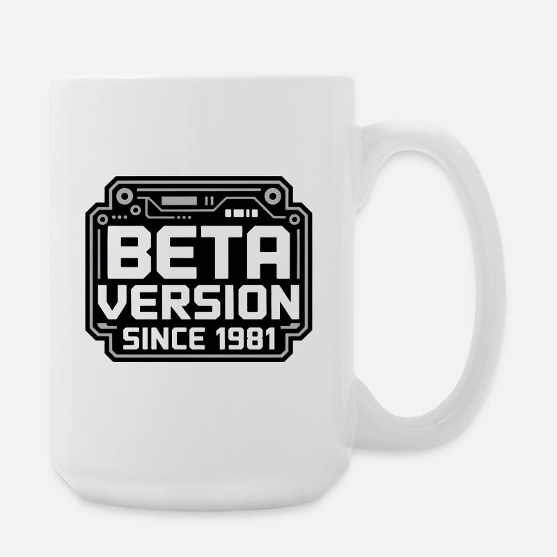 Retro Tech Logo Design - Large Mug 440 ml - white