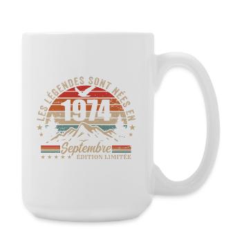 légendaire depuis septembre 1974 | septembre 1974 - Grande tasse 440 ml - blanc - Droite