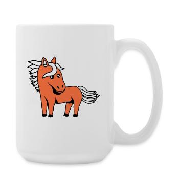 Pferd Süß Pony Fohlen Pferdemädchen Niedlich Comic - Große Tasse 440 ml - Weiß - Rechts