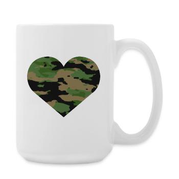 Camouflage Heart Design - Large Mug 440 ml - white - Right