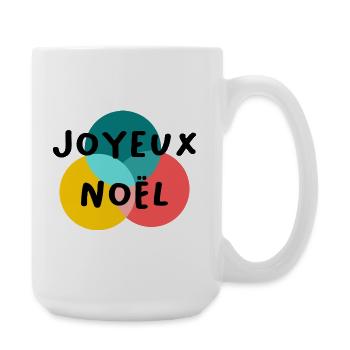 WEIHNACHTEN. FROHE WEIHNACHTEN. FROHE WEIHNACHTEN. TANNE. NATUR. - Große Tasse 440 ml - Weiß - Rechts
