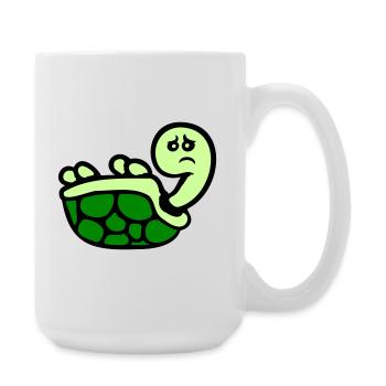 Turtle tipped over on its back lying sad - Large Mug 440 ml - white - Right