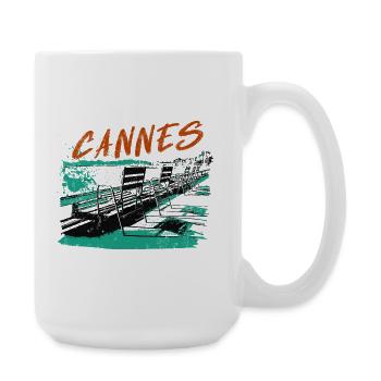 Cannes Côte d'Azur Illustration - Large Mug 440 ml - white - Right