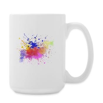 Colored Paint Splashes Art Design - Large Mug 440 ml - white - Right