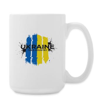 Ukraine Free Country Flag Art - Large Mug 440 ml - white - Right