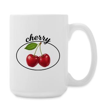 Emblème Duo Cerise - Grande tasse 440 ml - blanc - Droite