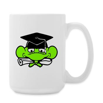 Frosch Schulabschluss Abitur bestanden College süß - Große Tasse 440 ml - Weiß - Rechts