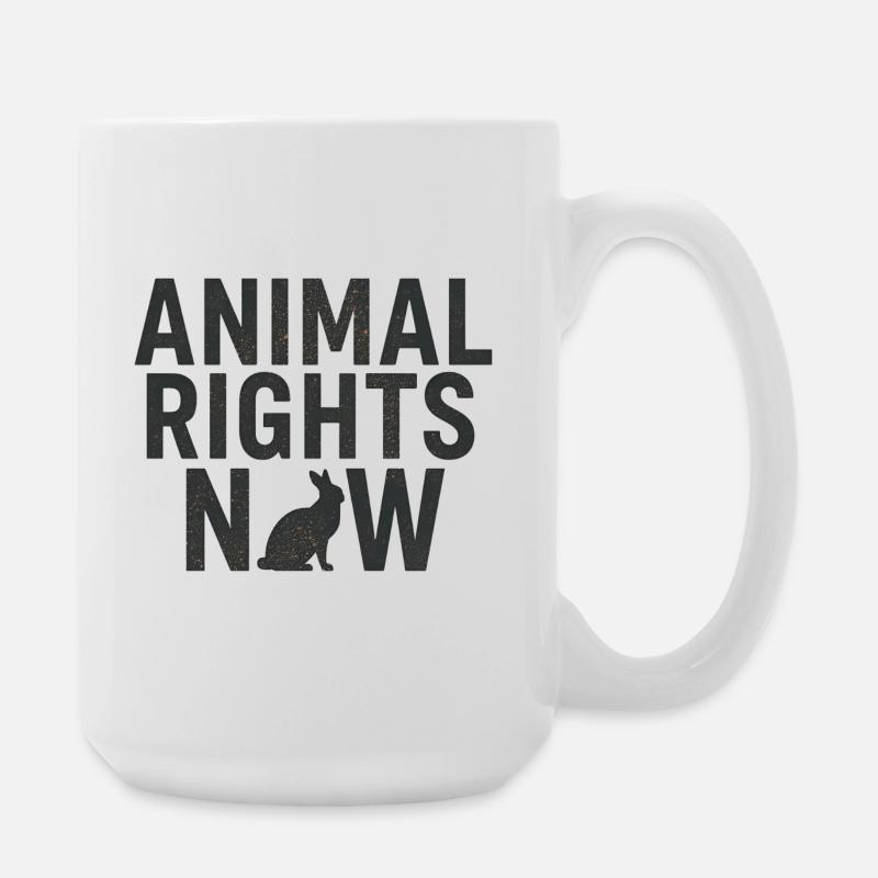 Animal Rights Now Statement Typography - Large Mug 440 ml - white
