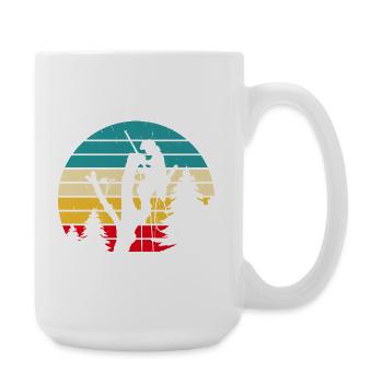 Lustiges Holzarbeiter Waldarbeiter Geschenk - Große Tasse 440 ml - Weiß - Rechts