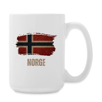 Norvège vintage, Drapeau norvégien - Grande tasse 440 ml - blanc - Droite