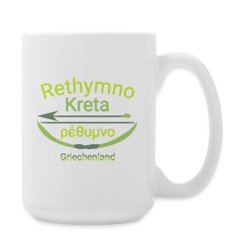 Rethymno Crete with bow and arrow Trendy cool - Large Mug 440 ml - white - Right