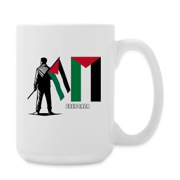 Abstrakte Sluette bunte Blöcke - Große Tasse 440 ml - Weiß - Rechts