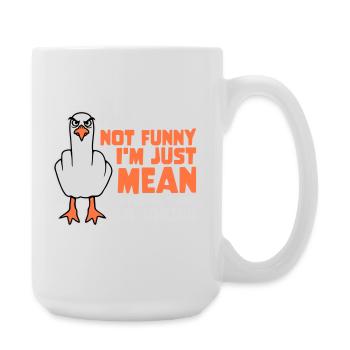 Seagull Middle Finger Not Funny Mean People Think Joke - Large Mug 440 ml - white - Right