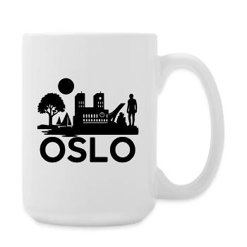 oslo silhouette wahrzeichen - Große Tasse 440 ml - Weiß - Rechts