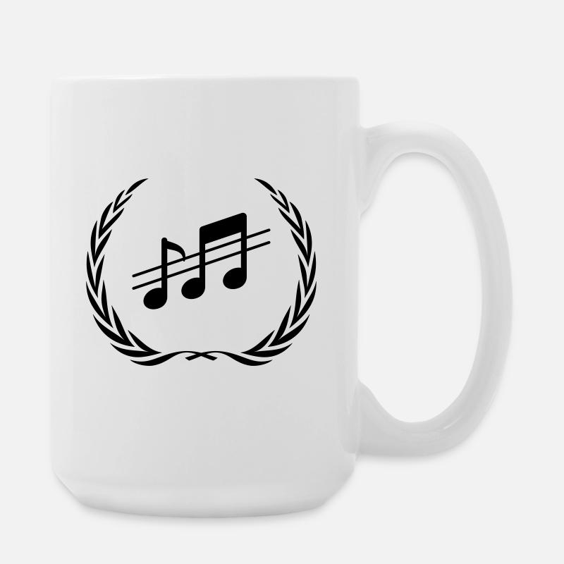 Music Notes Wreath - Large Mug 440 ml - white