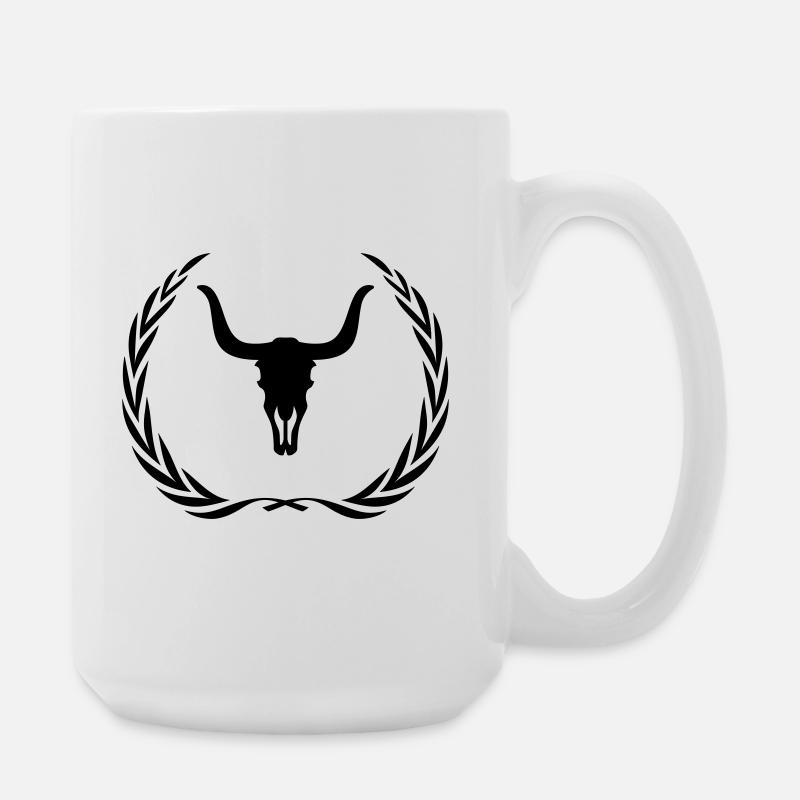 Bull Skeleton Wreath - Large Mug 440 ml - white