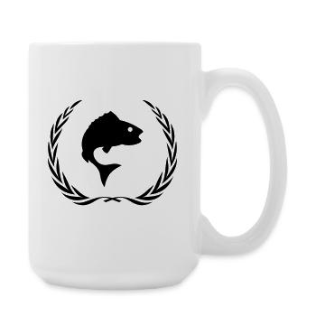 Fisch Symbol Kranz - Große Tasse 440 ml - Weiß - Rechts